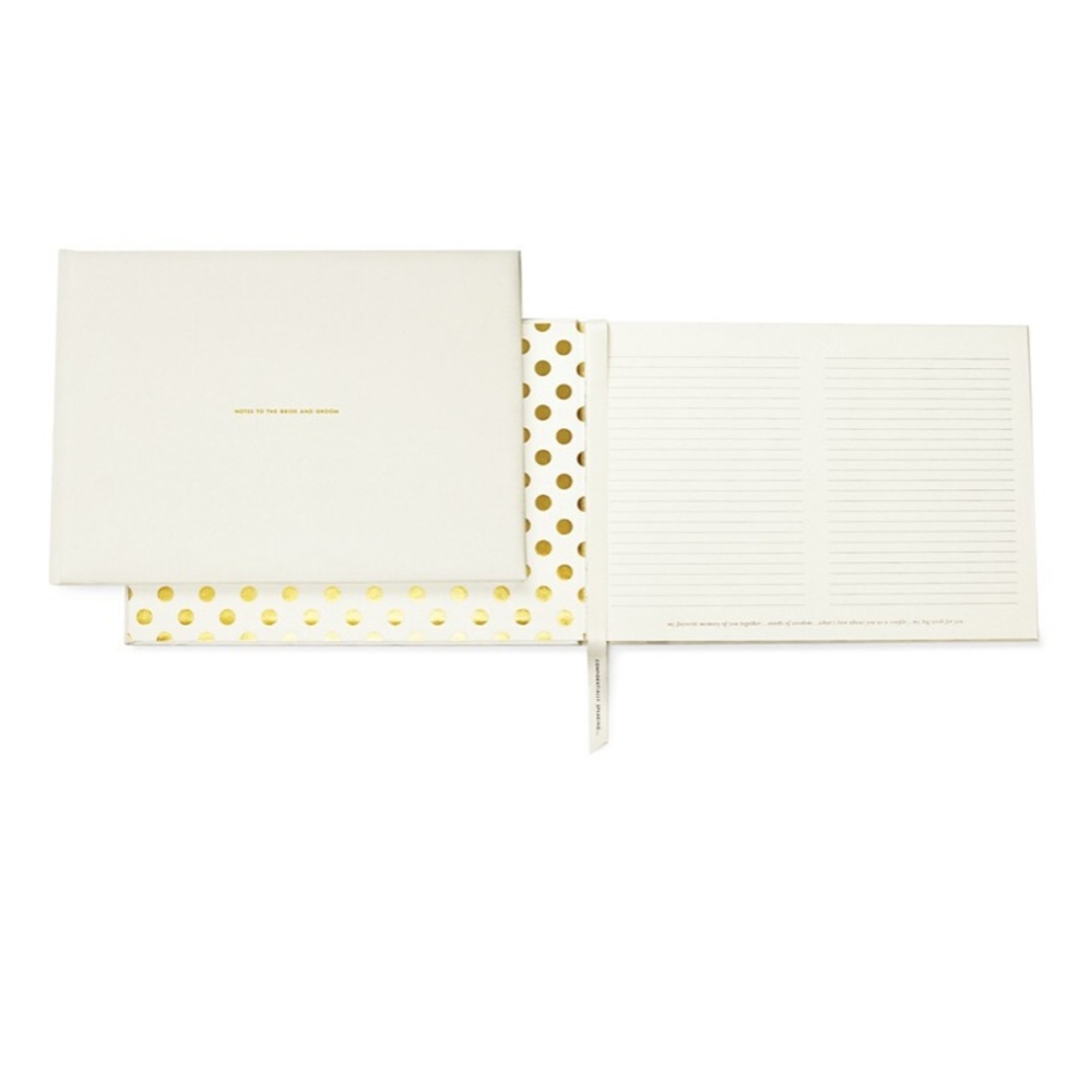kate spade new york for the Mrs and Mr Wedding Guest Book- beige and gold